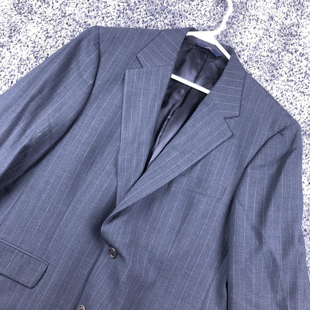 Brooks Brothers 346 Suit Jacket Mens 40R Gray Pinstripe Wool Stretch 2 Button